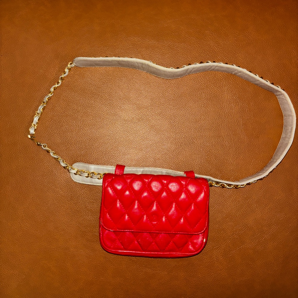 Bally Red Quilted Bum Bag